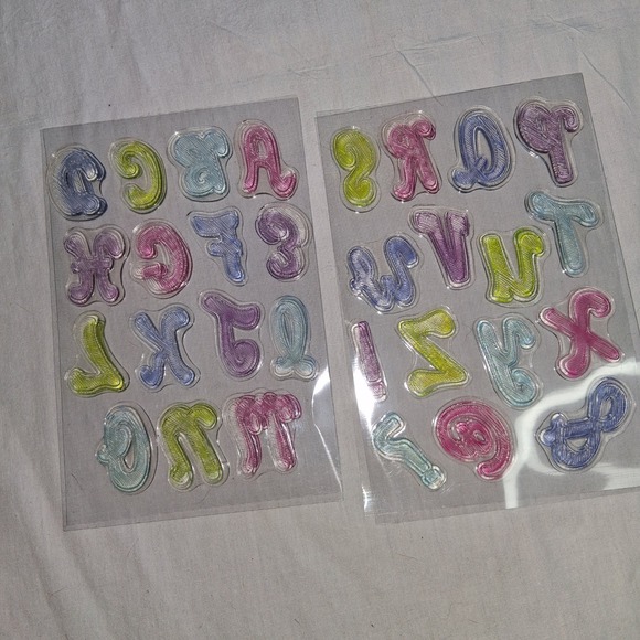 Bubbly Alphabet Acrylic Stamps‎ Shimmer Iridescent Letters Crafting Scrapbooking - Picture 2 of 4